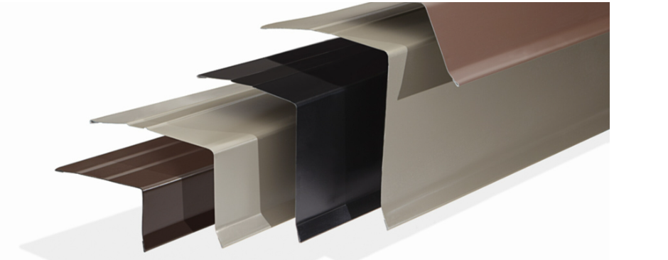 End flashing metal components used for sealing roof and wall panel terminations providing weatherproof protection and clean architectural finish
