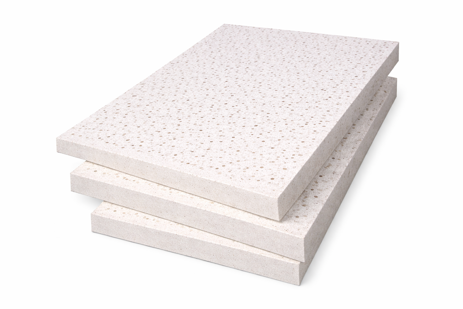 Acoustic ceiling boards with perforated surface for sound absorption used in offices and commercial ceiling systems