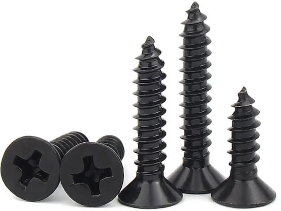 Gypsum and fiber screws with sharp tips and corrosion-resistant coating for drywall and fiber cement board installation